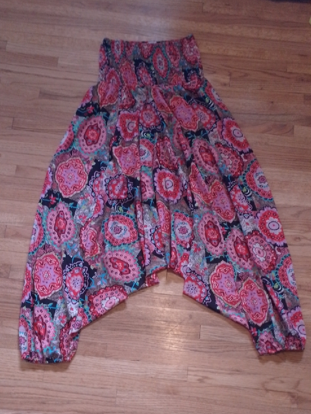 Guru For Life Harem Pants With Fun Floral Patterns Wide Flowy Free Spirit Hippie